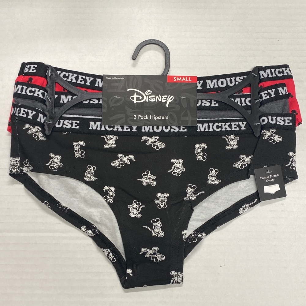 Disney Women's Mickey Mouse Hipster Panties - Black and Gray